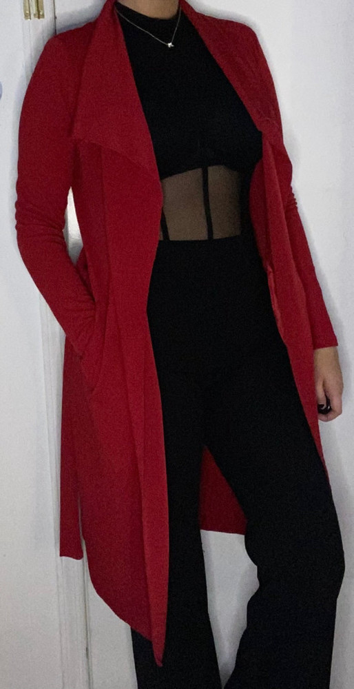 WINDSOR Long Red Cardigan